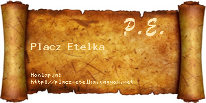 Placz Etelka névjegykártya